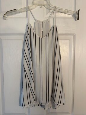 Express Black & White Striped Spaghetti Strap Cami